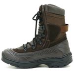 289AT-Bota Coturno tático militar de couro robusto segurança e conforto na cor cafe nbk 