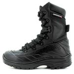 289AT-Bota Coturno tático militar de couro robusto segurança e conforto na cor preto latego
