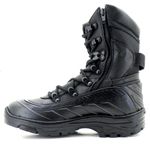 289AT-Bota Coturno tático militar de couro robusto segurança e conforto na cor preto latego