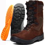 290AT-Bota Coturno tático militar de couro robusto segurança e conforto na cor cafe nbk