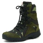 293AT-Bota masculina estilizada Exército Brasileiro Couro Legítimo e Lona camuflada verde