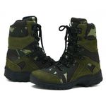 293AT-Bota masculina estilizada Exército Brasileiro Couro Legítimo e Lona camuflada verde