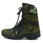 293AT-Bota masculina estilizada Exército Brasileiro Couro Legítimo e Lona camuflada verde
