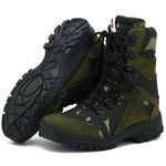 293AT-Bota masculina estilizada Exército Brasileiro Couro Legítimo e Lona camuflada verde