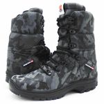 293AT-Bota masculina estilizada Exército Brasileiro Couro Legítimo e Lona camuflada cinza