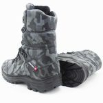 293AT-Bota masculina estilizada Exército Brasileiro Couro Legítimo e Lona camuflada cinza