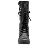 294AT-Bota Masculina estilizada Rodoviária feita em Couro Legítimo na cor preta
