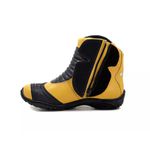 298AT-Bota Motociclista Slider com protetor borracha em Couro Legítimo na cor Amarelo