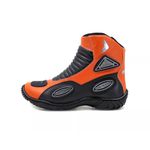 298AT-Bota Motociclista Slider com protetor borracha em Couro Legítimo na cor Laranja 