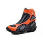 298AT-Bota Motociclista Slider com protetor borracha em Couro Legítimo na cor Laranja 