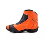 298AT-Bota Motociclista Slider com protetor borracha em Couro Legítimo na cor Laranja 