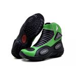 298AT-Bota Motociclista Slider com protetor borracha em Couro Legítimo na cor Verde