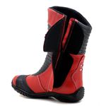 300AT-Bota motociclista robust Stunt em couro legítimo forrada tecido espumado na cor vermelho 