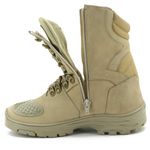 303AT-Coturno militar Adventure Shoes na cor areia com zíper dos dois lados 