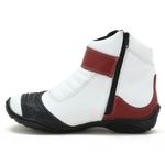 304AT-Bota para motociclista em couro legítimo reforçado e com protetor borracha 