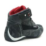 310AT-Tênis para motociclista com refletivo de cano alto de couro legitimo cinza camuflado