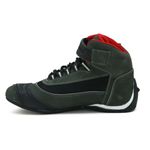 310AT-Tênis para motociclista com refletivo de cano alto de couro legitimo cinza