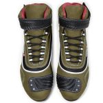 310AT-Tênis para motociclista com refletivo de cano alto de couro oliva legitimo 