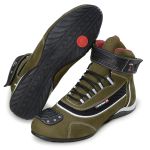 310AT-Tênis para motociclista com refletivo de cano alto de couro oliva legitimo 