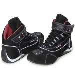 310AT-Tênis para motociclista com refletivo de cano alto de couro preto legitimo