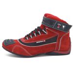 310AT-Tênis para motociclista com refletivo de cano alto de couro vermelho legitimo 