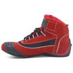 310AT-Tênis para motociclista com refletivo de cano alto de couro vermelho legitimo 