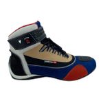 320AT-Bota Tênis Motociclista Cano Alto Couro com protetores de borracha Refletivos azul vermelho