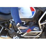 320AT-Bota Tênis Motociclista Cano Alto Couro com protetores de borracha Refletivos azul vermelho