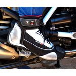 320AT-Bota Tênis Motociclista Cano Alto Couro com protetores de borracha Refletivos Preto alvejado