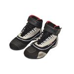 320AT-Bota Tênis Motociclista Cano Alto Couro com protetores de borracha Refletivos Preto alvejado