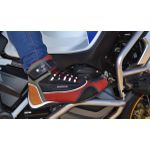 320AT-Bota Tênis Motociclista Cano Alto Couro com protetores de borracha Refletivos vermelho preto