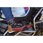 320AT-Bota Tênis Motociclista Cano Alto Couro com protetores de borracha Refletivos vermelho preto