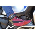 320AT-Bota Tênis Motociclista Cano Alto Couro com protetores de borracha Refletivos Vermelho rosa