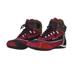 320AT-Bota Tênis Motociclista Cano Alto Couro com protetores de borracha Refletivos Vermelho rosa