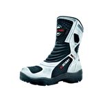 952AT-Bota Cano Alto Motociclismo Couro Legítimo – Palmilha com 9cm de Altura branco alvejado