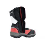 952AT-Bota Cano Alto Motociclismo Couro Legítimo – Palmilha com 9cm de Altura vermelho e preto