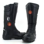 295AT-Bota de bombeiro civil em couro legítimo preto reforçado e forrada com logo C.A 40183