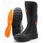 295AT-Bota de bombeiro civil em couro legítimo preto reforçado e forrada com logo C.A 40183
