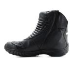 301AT-Bota para motociclista de cano médio em couro com protetor borracha na cor preto 