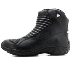 301AT-Bota para motociclista de cano médio em couro com protetor borracha na cor preto 