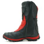 302AT-Bota Motociclista two-wheel adventure robusta em Couro Legítimo vermelho