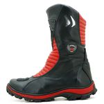 302AT-Bota Motociclista two-wheel adventure robusta em Couro Legítimo vermelho