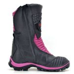 302AT-Bota Motociclista two-wheel adventure robusta em Couro Legítimo pink