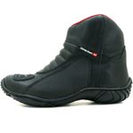 305AT-Bota motociclista couro semi impermeável protetores de borracha na cor preto