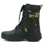 285AT-Coturno Estilizado militar em couro legítimo para caça e pesca na cor preto e camuflado 