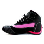 310AT-Tênis para motociclista com refletivo de cano alto de couro pink legitimo
