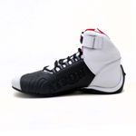 Tenis Motociclista Cano alto Couro forro tex espumado 311AT preto branco