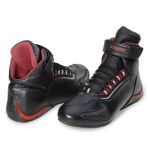 Tenis Motociclista Cano alto Couro forro tex espumado 311BAT Preto vermelho