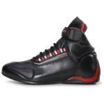 Tenis Motociclista Cano alto Couro forro tex espumado 311BAT Preto vermelho