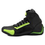 Tenis Motociclista Cano alto Couro forro tex espumado 311AT Preto Verde